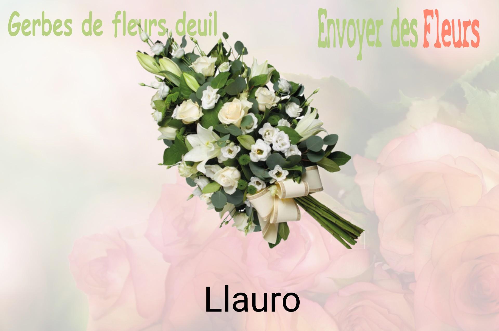 Gerbe de fleurs de deuil livrée à Llauro